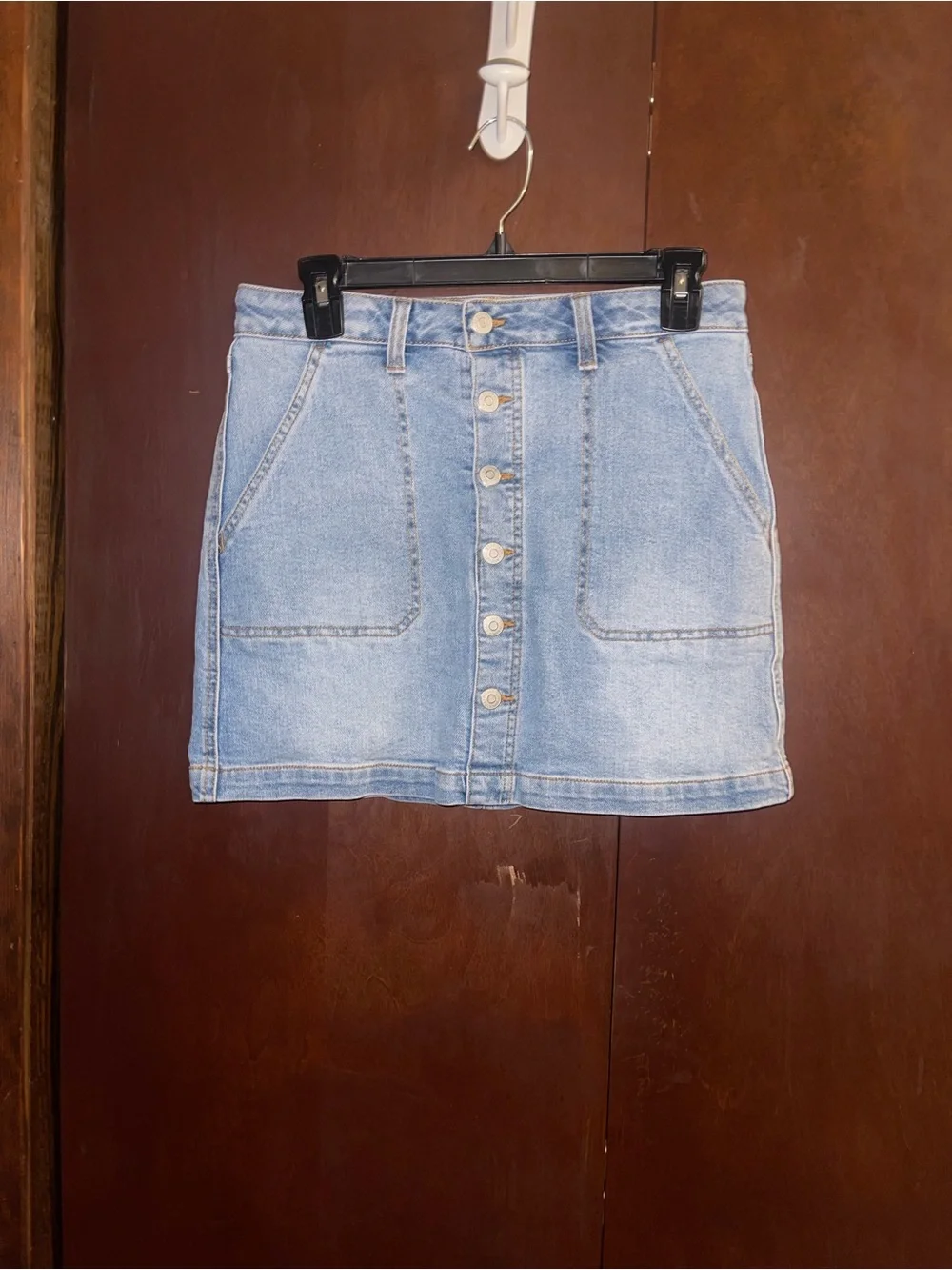 Cat & Jack Light Blue Denim Button-Front Mini Skirt